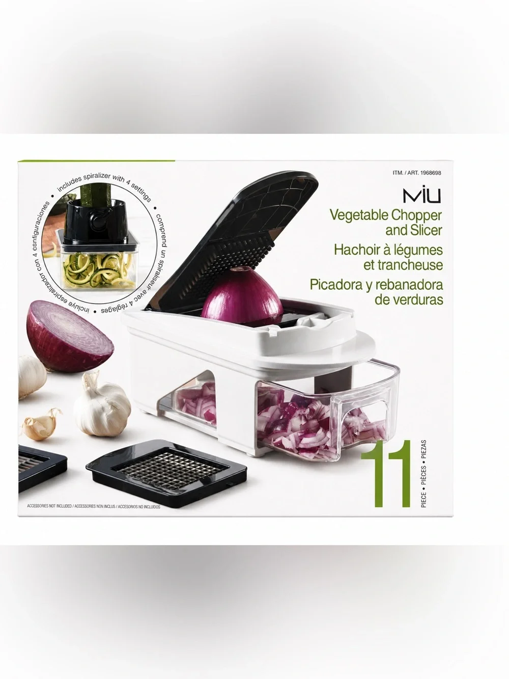 MIU 11-Piece Vegetable Chopper Slicer Dicer Spiralizer New